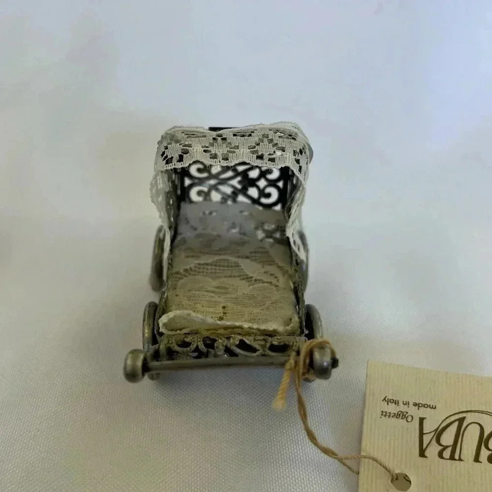 Vintage Italian 24Kt Sterling Silver Tiny Carriage by BUBA - Picture 3 of 6